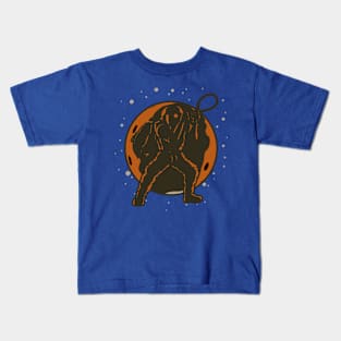 fishing astronaut outer space spaceman Kids T-Shirt